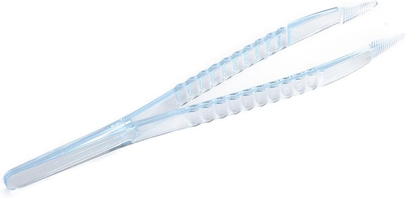 LUERFLEX Disposable Sterile Forceps Tweezers 5inch 125mm length Individually Wrapped Transparent Blue Pack of 100 - Image 2